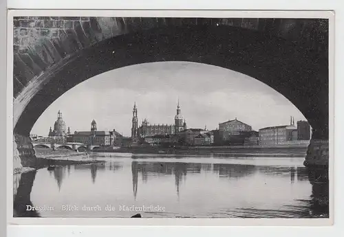 (99965) AK Dresden, Blick durch die Marienbrücke, vor 1945