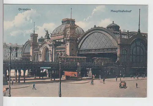 (99962) AK Dresden, Hauptbahnhof, Personenzug, vor 1945