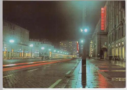 (96295) AK Dresden, Ernst-Thälmann-Straße bei Nacht, 1969