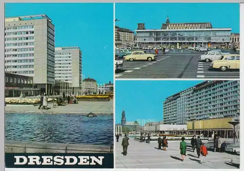 (96282) AK Dresden, Mehrbildkarte, 1970