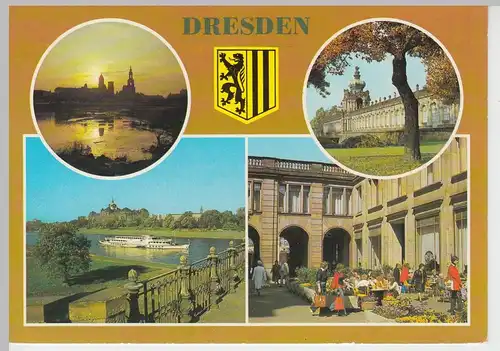 (96270) AK Dresden, Mehrbildkarte, 1988