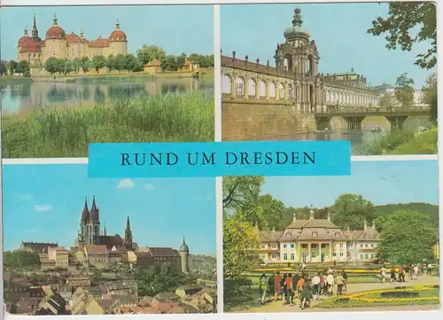 (96261) AK Rund um Dresden, Mehrbildkarte, 1976