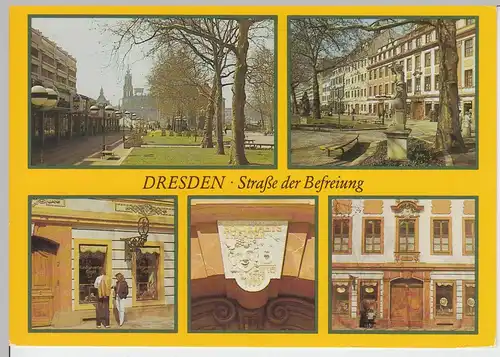 (96256) AK Dresden, Mehrbildkarte Straße der Befreiung, 1988