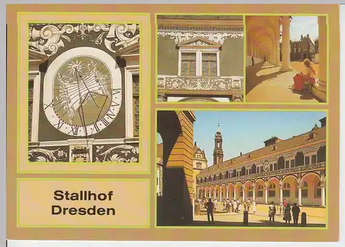 (96254) AK Dresden, Mehrbildkarte Stallhof, 1989