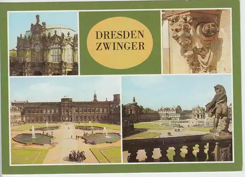 (96251) AK Dresden, Mehrbildkarte Zwinger, 1989