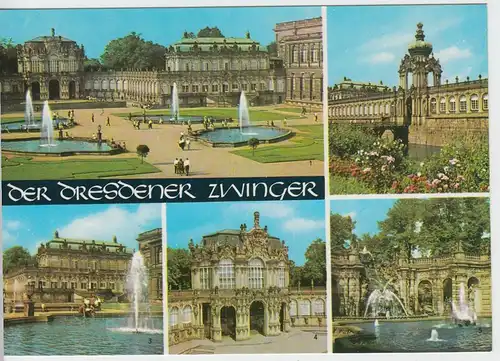 (96243) AK Dresden, Mehrbildkarte Zwinger, 1970