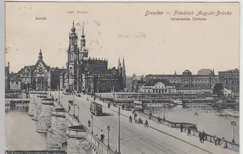 (93253) AK Dresden, Friedrich-August-Brücke 1929