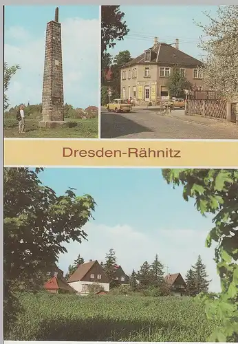 (83346) AK Dresden Rähnitz, Mehrbild, Meridiansäule, Hellerstraße, 1990