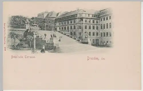 (81664) AK Dresden, Brühl'sche Terrasse, um 1900