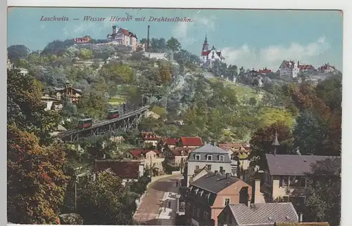 (77658) AK Dresden Loschwitz, Weißer Hirsch mit Drahtseilbahn, 1916