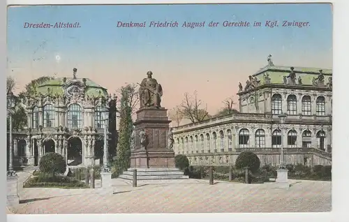 (73706) AK Dresden, Zwinger, Denkmal Friedrich August d. Gerechte 1916