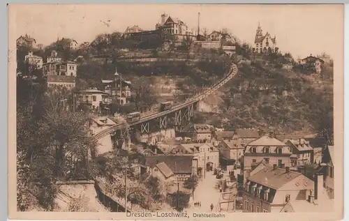 (73704) AK Dresden, Loschwitz, Drahtseilbahn, Luisenhof 1910