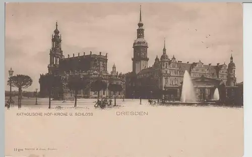 (70712) AK Dresden, Kath. Hofkirche und Schloss, bis 1905