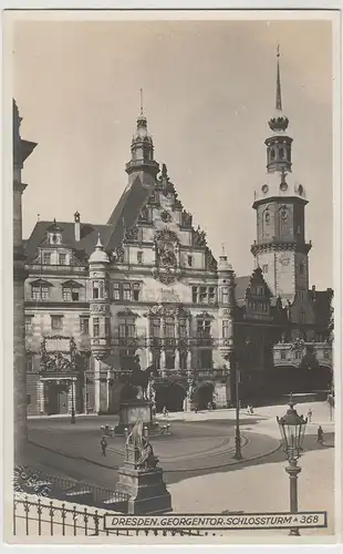 (64209) Foto AK Dresden, Georgentor, König-Albert-Denkmal, vor 1945