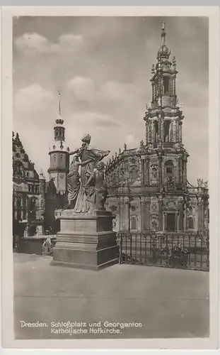 (64208) Foto AK Dresden, Kath. Hofkirche, Schloss, Georgentor, vor 1945