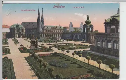 (59924) AK Dresden, Sophienkirche, Zwingerhof 1914