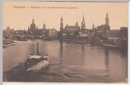 (53207) AK Dresden, Elbansicht v.d. Marienbrücke gesehen, vor 1945