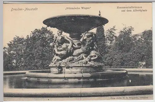 (41035) AK Dresden Neustadt, Monumentalbrunnen a.d. Albertplatz um 1910