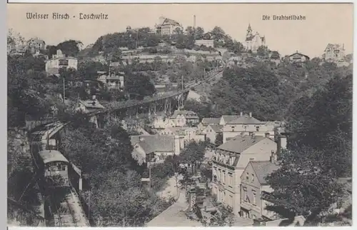 (3837) AK Dresden, Weißer Hirsch, Loschwitz, Drahtseilbahn, vor 1945