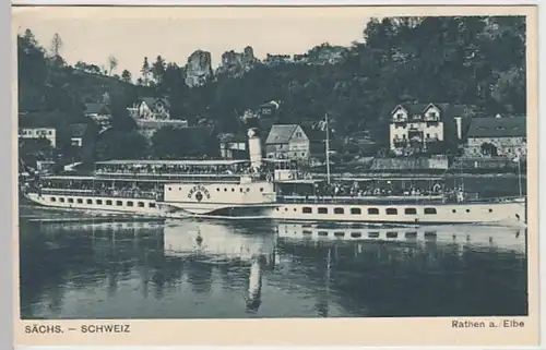 (30730) AK Rathen (Sächs. Schweiz), Dampfer "Dresden", 1932