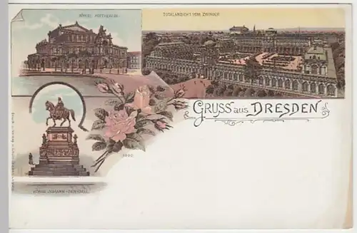(30286) AK Gruss aus Dresden, Litho vor 1905