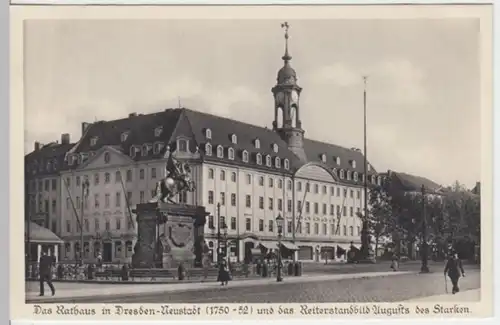 (2916) AK Dresden, Rathaus Neustadt,  August d. Starke, vor 1945