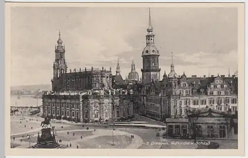 (27407) AK Dresden, Hofkirche, Schloss, vor 1945
