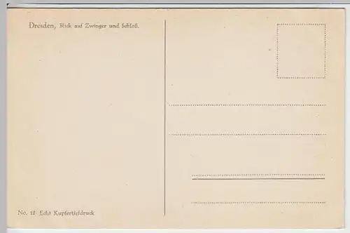(20517) AK Dresden, Sophienkirche, Zwinger, Schloss, vor 1945