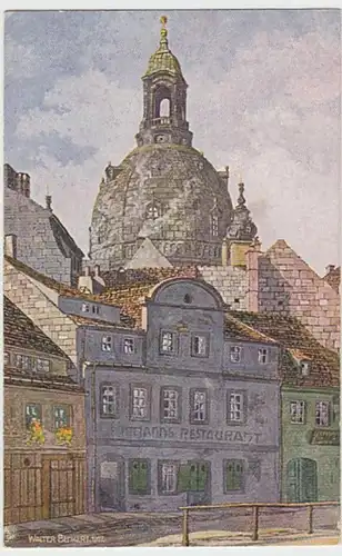 (19423) Künstler AK Walt. Benkert, Dresden, Altstadt, Frauenkirche, v. 1945