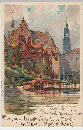 (19422) Künstler AK M. W. Dresden, Königl. Stallhof 1898