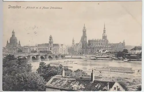 (17468) AK Dresden, Altstadt m. d. neuen Ständehaus, gel. 1909