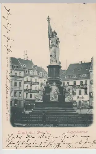 (115965) AK Gruss aus Dresden, Siegesdenkmal 1901