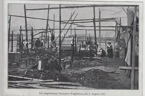 (115852) AK Dresden, Vogelwiese, nach dem Brand 1909