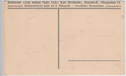 (115635) AK Dresden, Weisses Tor anno 1811, Gruss vom Restaurant um 1905