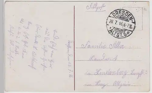 (114066) AK Dresden, Raddampfer, Fernheizwerk, Altstadt, Feldpost 1916