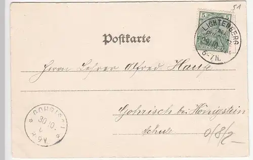 (113791) AK Gruß aus Pulsnitz, Schlossteich 1901