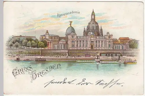 (113230) Künstler AK Gruß aus Dresden, Kunstakademie 1901