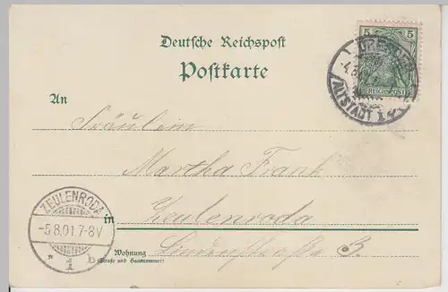 (113226) Künstler AK Gruß aus Dresden, Frauenkirche, Schloss, Altstadt 1901