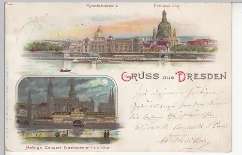 (113214) Künstler AK Gruß aus Dresden, Helbigs Konzert Etablissement 1899