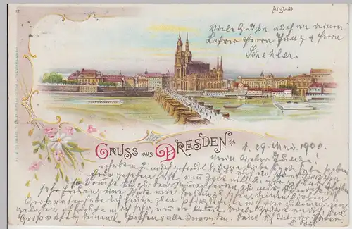 (109757) Künstler AK Gruß aus Dresden, Altstadt, Schloss 1900