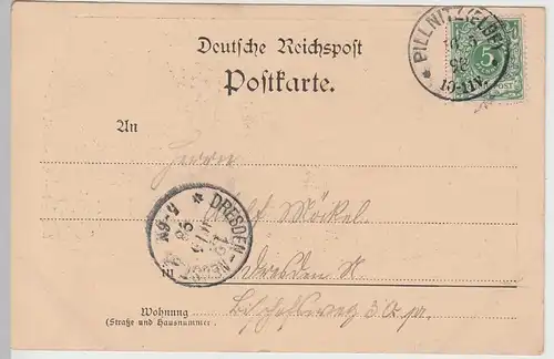 (109077) Künstler AK Friedrichsgrund, Meixmühle bei Pillnitz, Dresden 1898