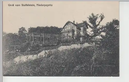 (107336) AK Dresden Niederpoyritz, Gruss vom Staffelstein, 1916