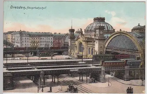 (106898) AK Dresden, Hauptbahnhof 1910
