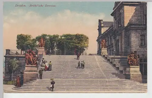(106545) AK Dresden, Brühl'sche Terrasse, 1910er