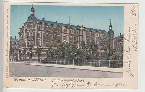 (105296) AK Dresden Löbtau, Nostitz-Wallwitz-Platz, leuchtende Fenster 1905