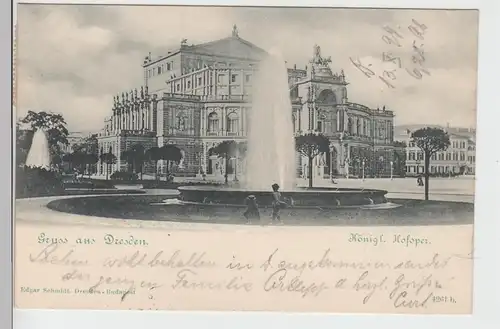 (105295) AK Gruss aus Dresden, Königl. Hofoper, 1899