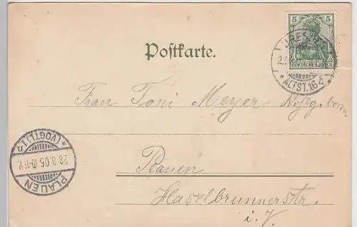 (105293) AK Dresden, Palais im Großen Garten, Gruss vom Albertfest 1905