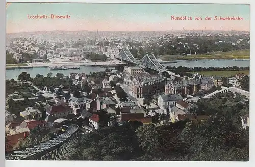 (104525) AK Dresden Loschwitz-Blasewitz, Rundblick v.d. Schwebebahn, 1907