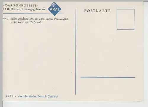 (70312) Künstler AK v. ARAL: Schloß Bodelschwingh b. Dortmund, nach 1945
