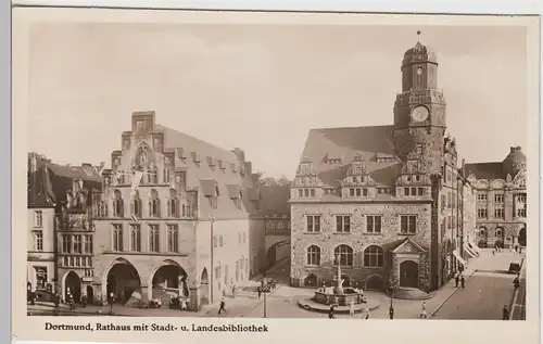 (101282) Foto AK Dortmund, Rathaus, Stadt- und Landesbibliothek 1933-45